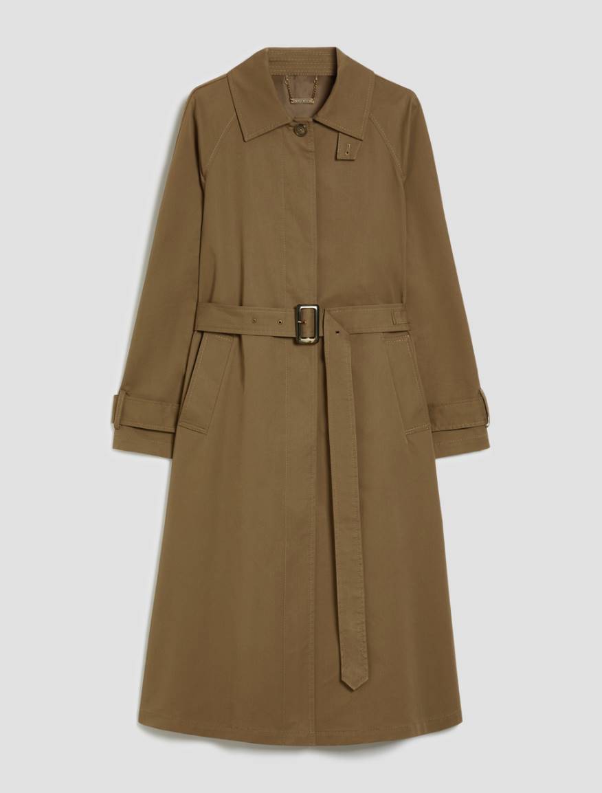 Single-breasted gabardine trench coat - KAKI - Pennyblack - 2