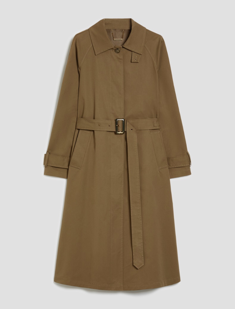 Single-breasted gabardine trench coat - KAKI - pennyblack