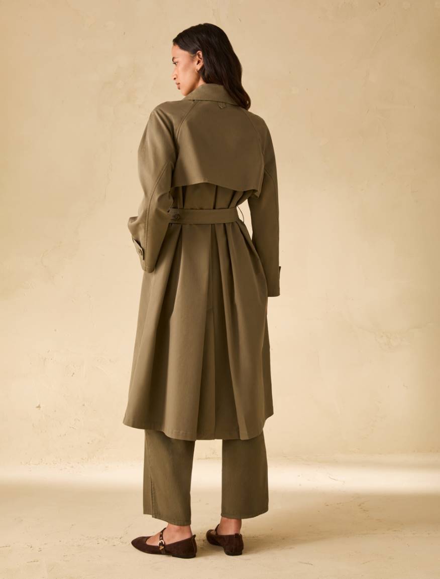 Single-breasted gabardine trench coat - KAKI - Pennyblack - 3