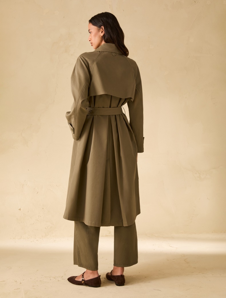 Single-breasted gabardine trench coat - KAKI - pennyblack