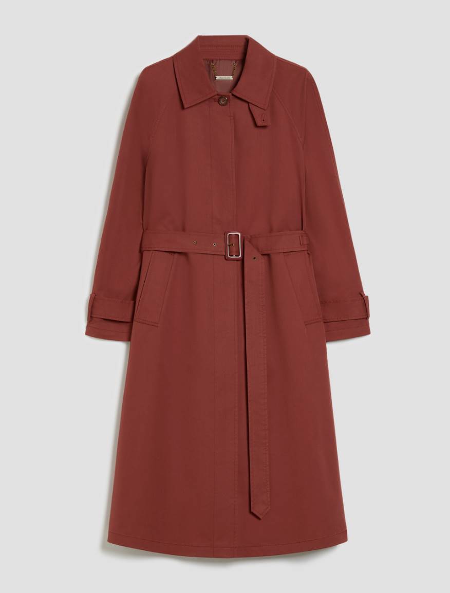 Single-breasted gabardine trench coat - BORDEAUX - Pennyblack - 2