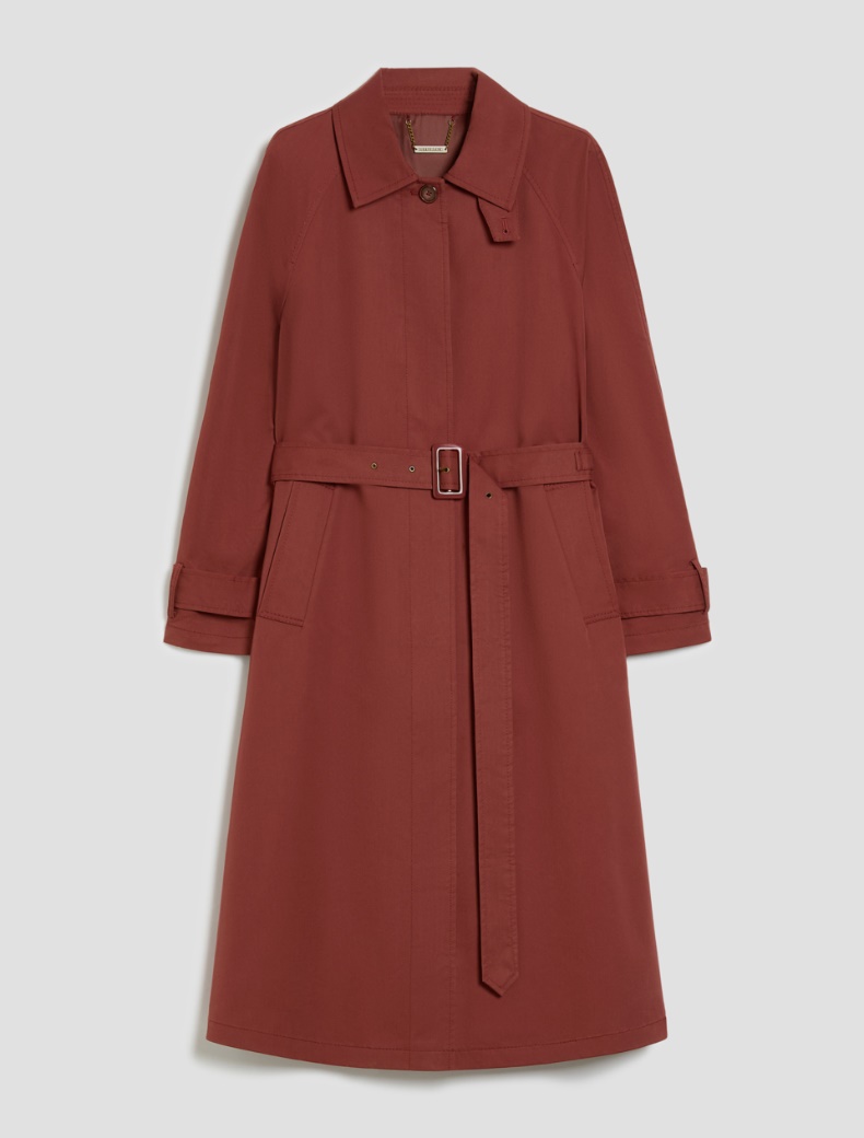 Single-breasted gabardine trench coat - BORDEAUX - pennyblack