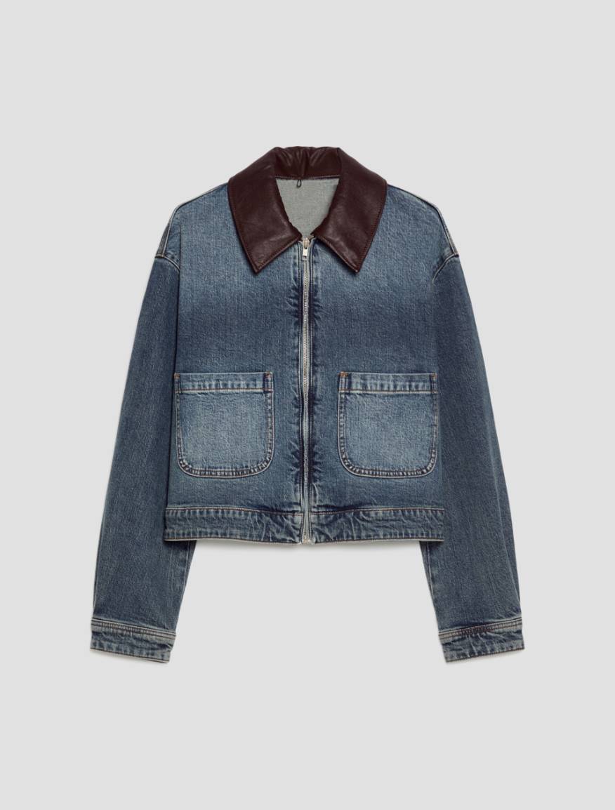 Cropped denim jacket - BLUE JEANS - Pennyblack - 2