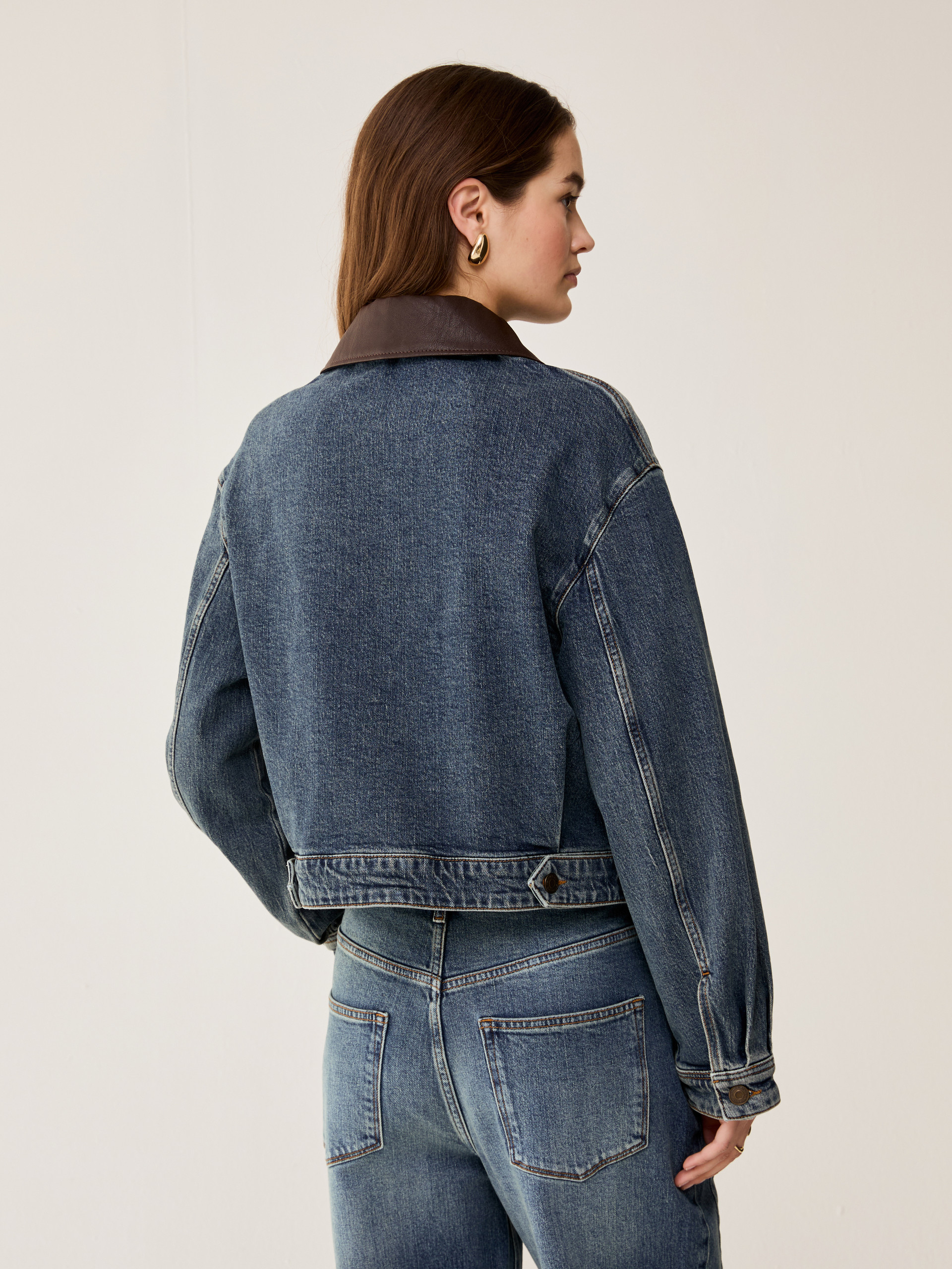 Cropped denim jacket - BLUE JEANS - pennyblack
