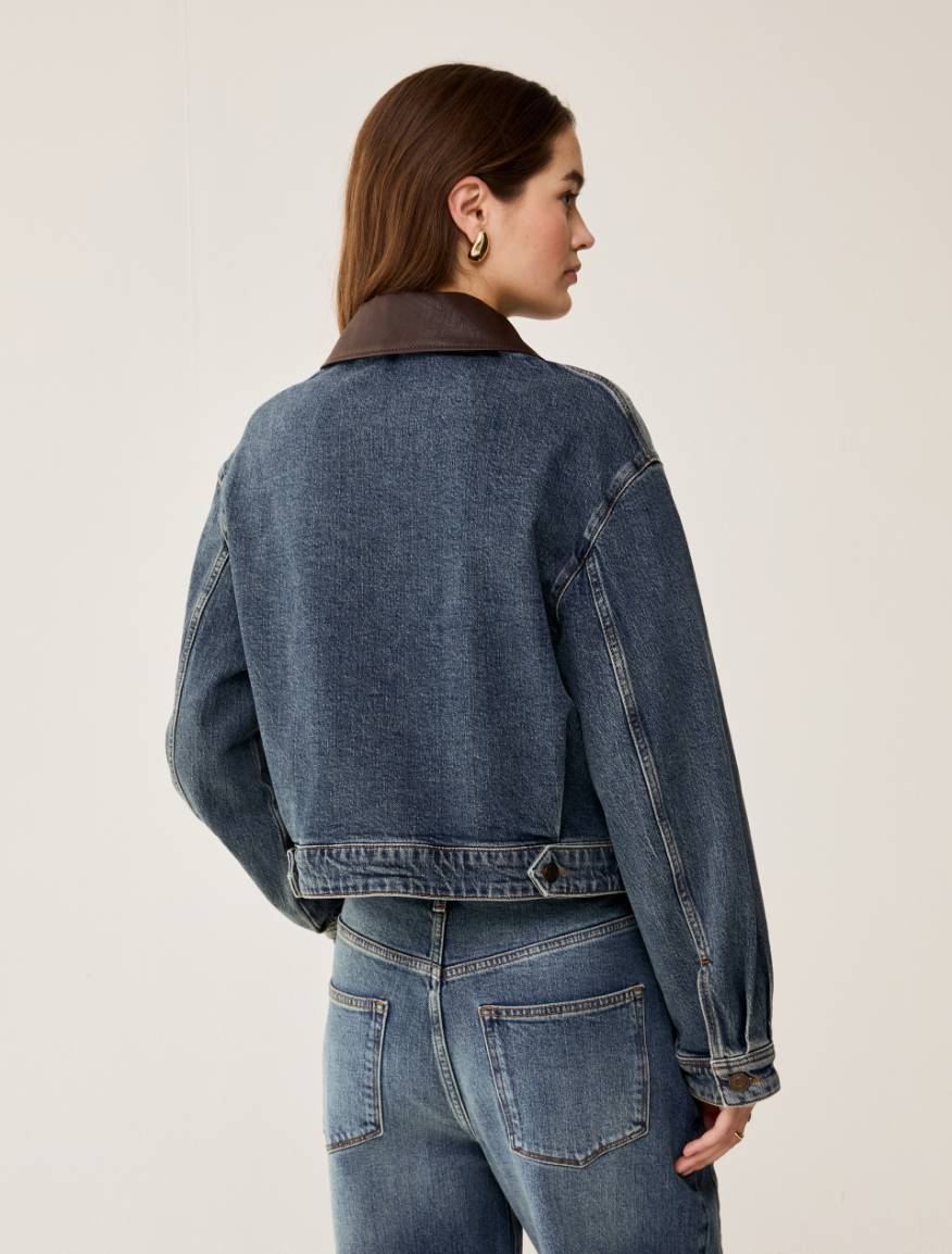 Cropped denim jacket - BLUE JEANS - Pennyblack - 3