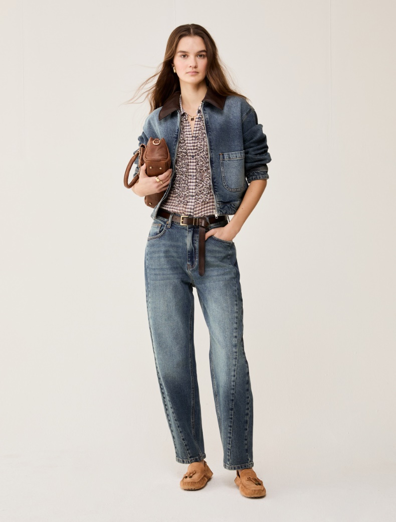 Cropped denim jacket - BLUE JEANS - pennyblack
