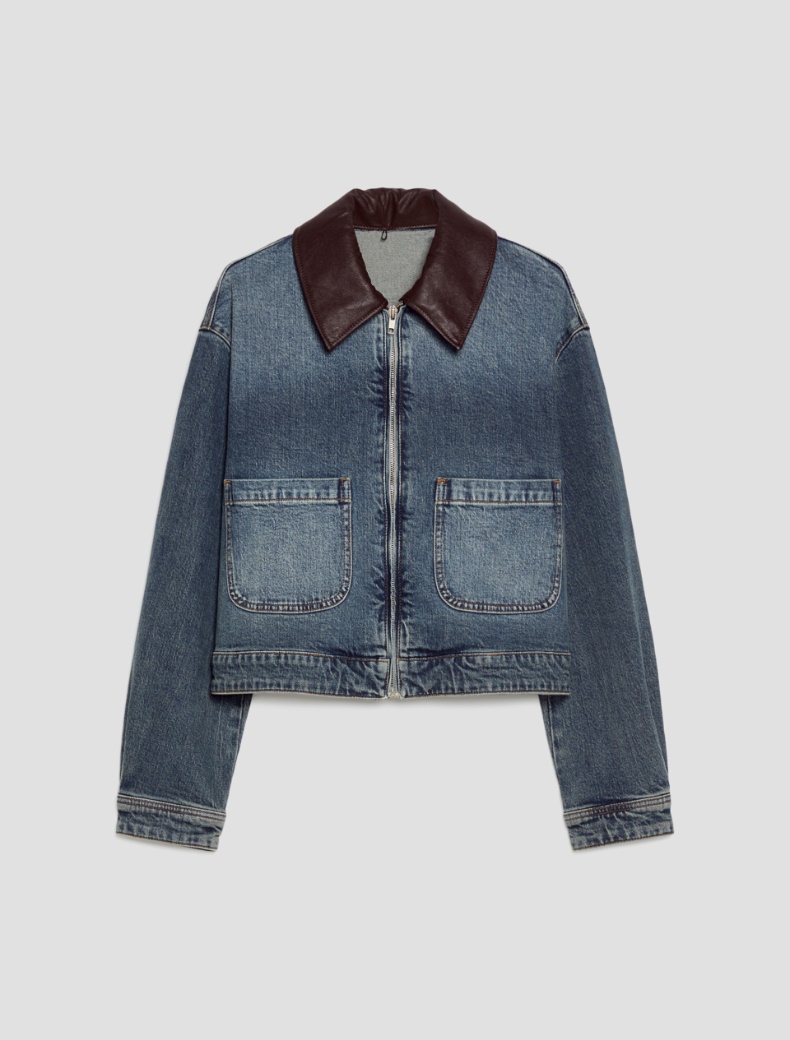 Cropped denim jacket - BLUE JEANS - pennyblack