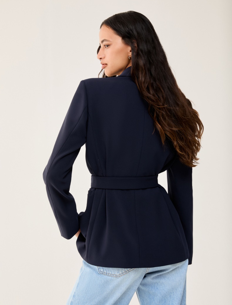 Cady blazer with belt - NAVY - pennyblack