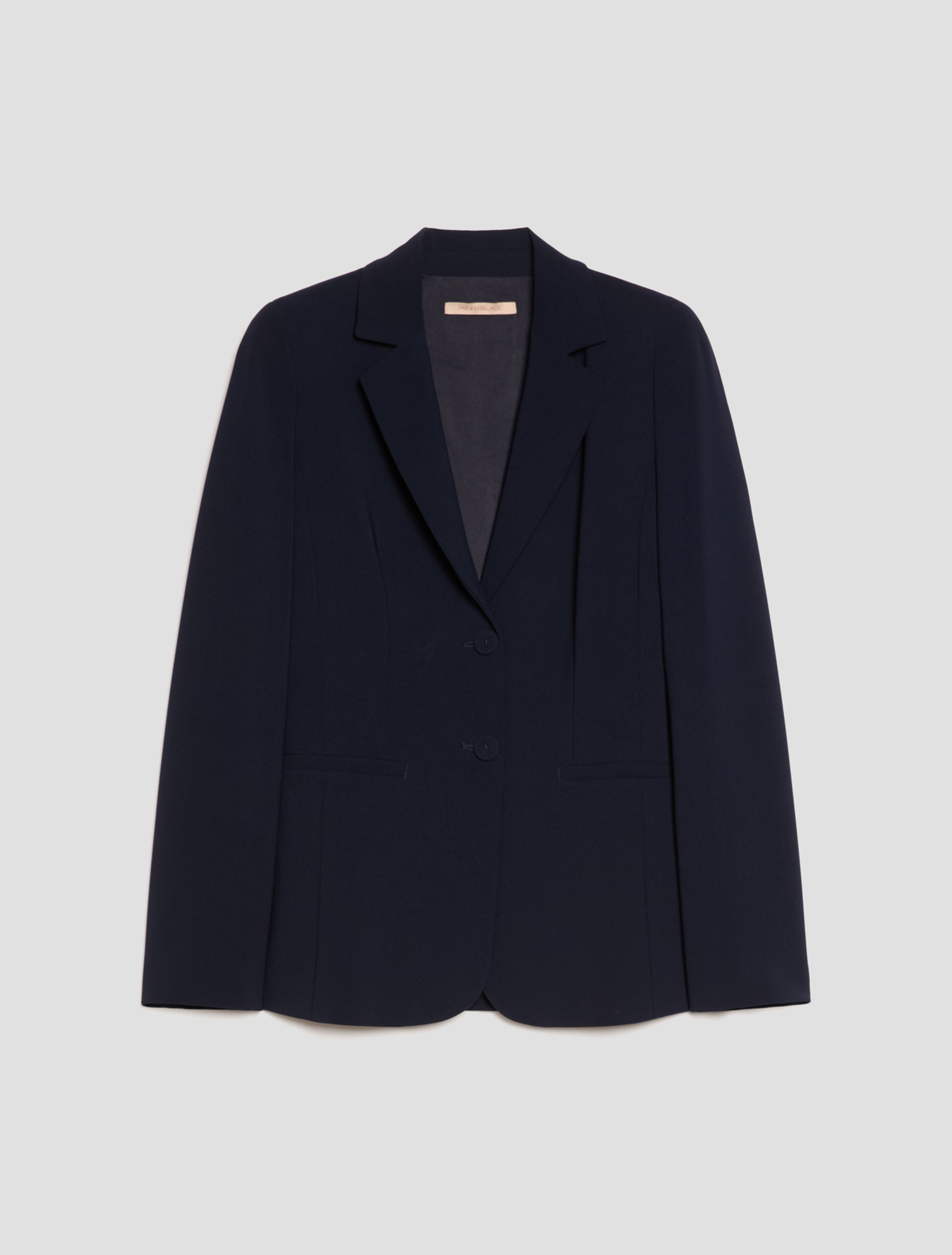 Single-breasted cady blazer - NAVY - pennyblack