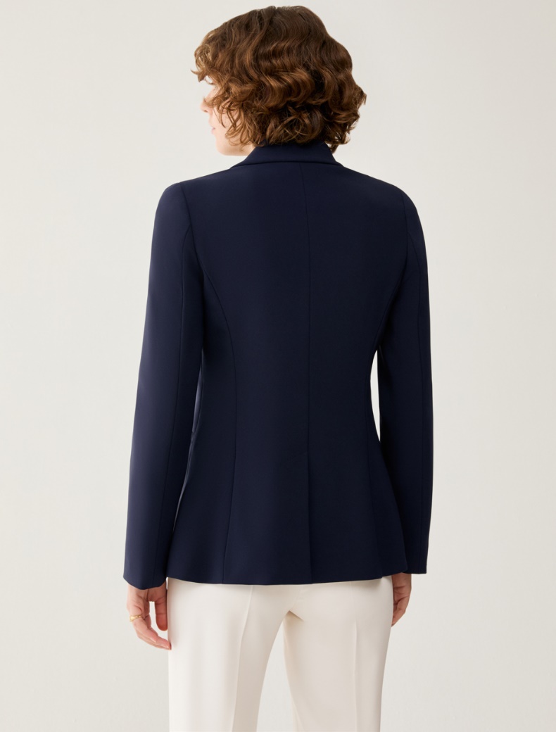 Single-breasted cady blazer - NAVY - pennyblack
