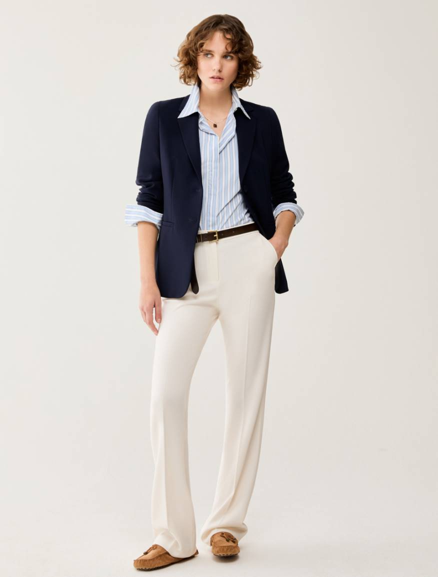 Single-breasted cady blazer - NAVY - Pennyblack - 5