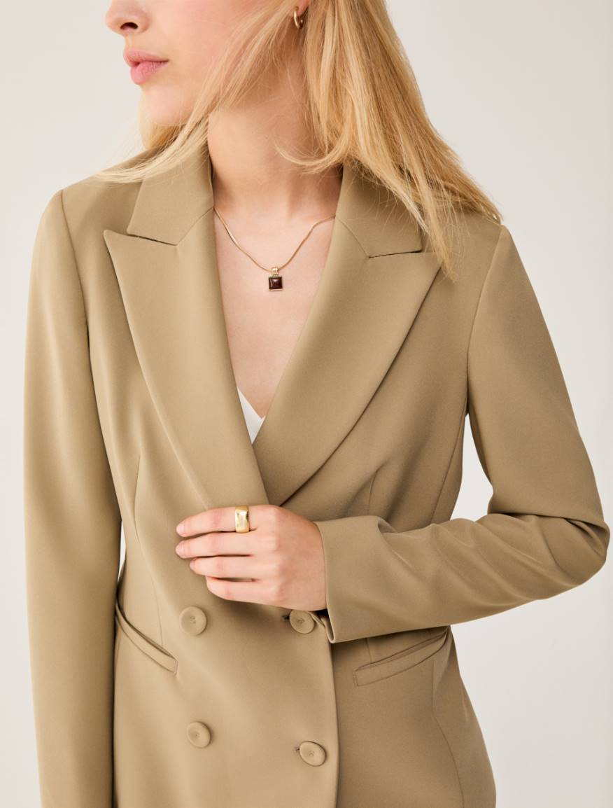 Double-breasted cady blazer - SAGE - Pennyblack - 4