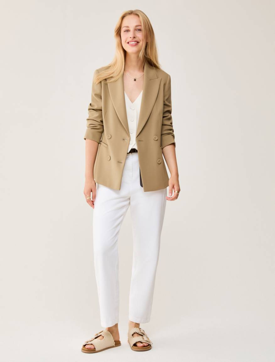 Double-breasted cady blazer - SAGE - Pennyblack - 5