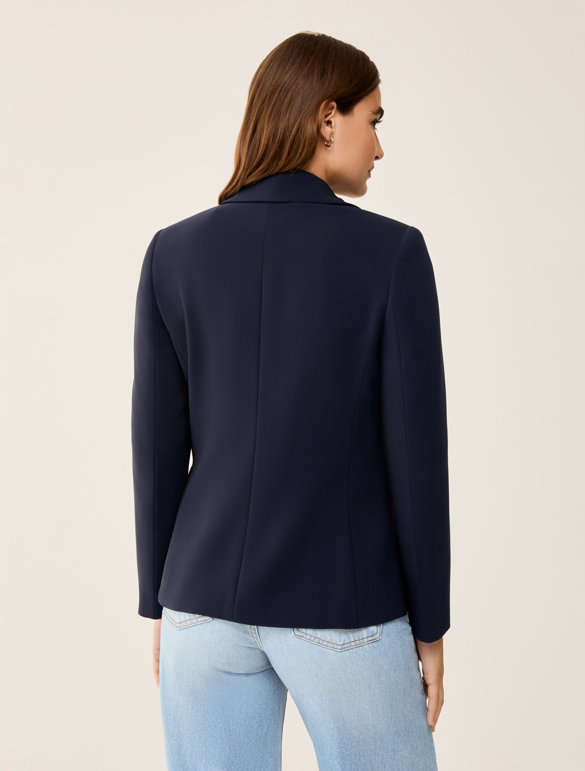 Double-breasted cady blazer - NAVY - pennyblack