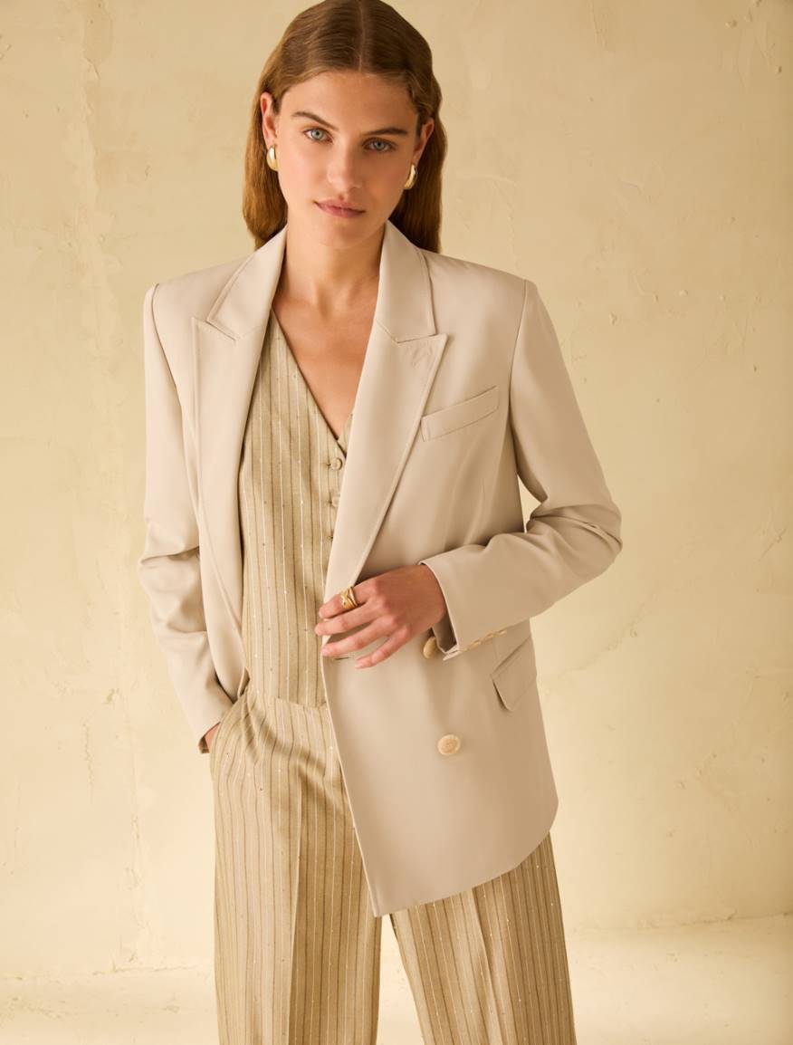 Flowing double-breasted blazer - ICE - Pennyblack