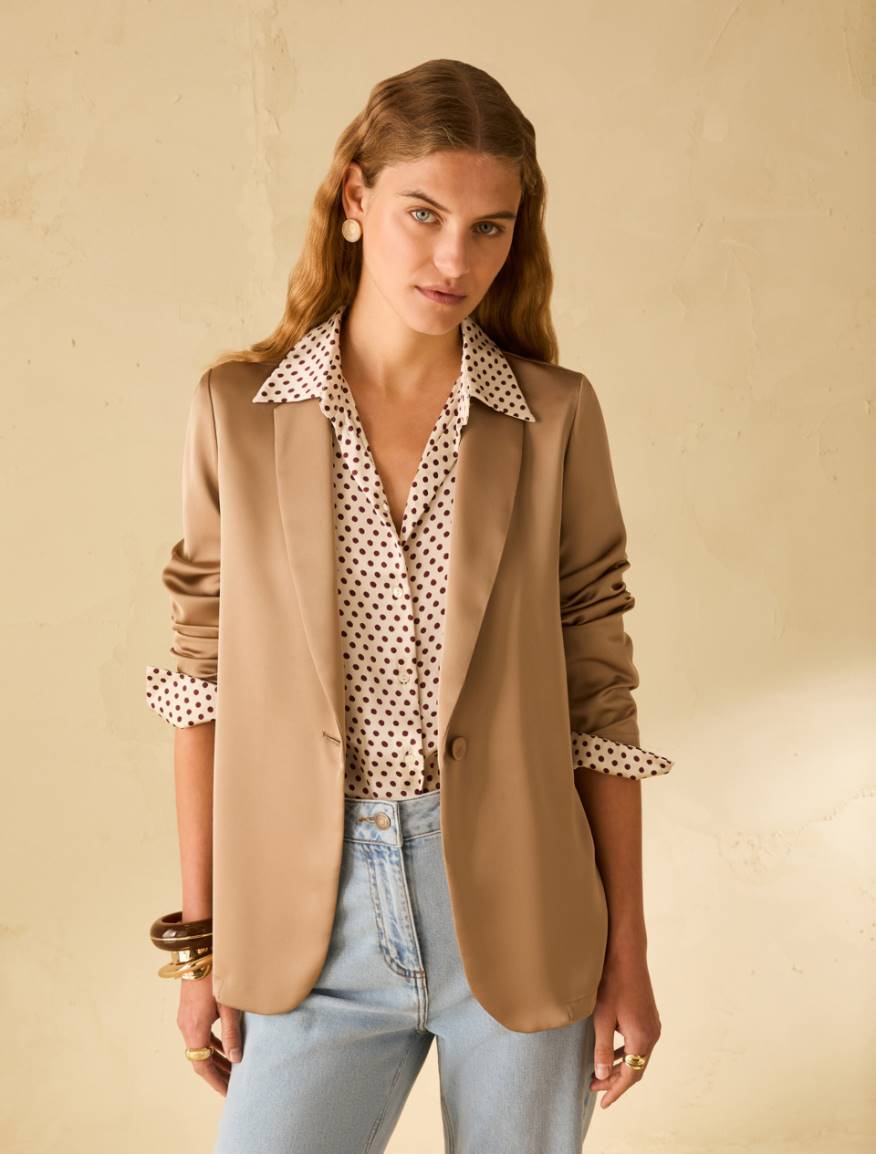 Double satin blazer - SAND - Pennyblack