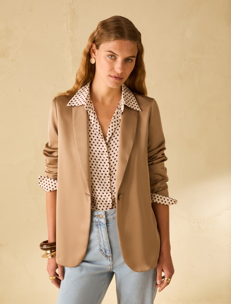 Double satin blazer - SAND - pennyblack
