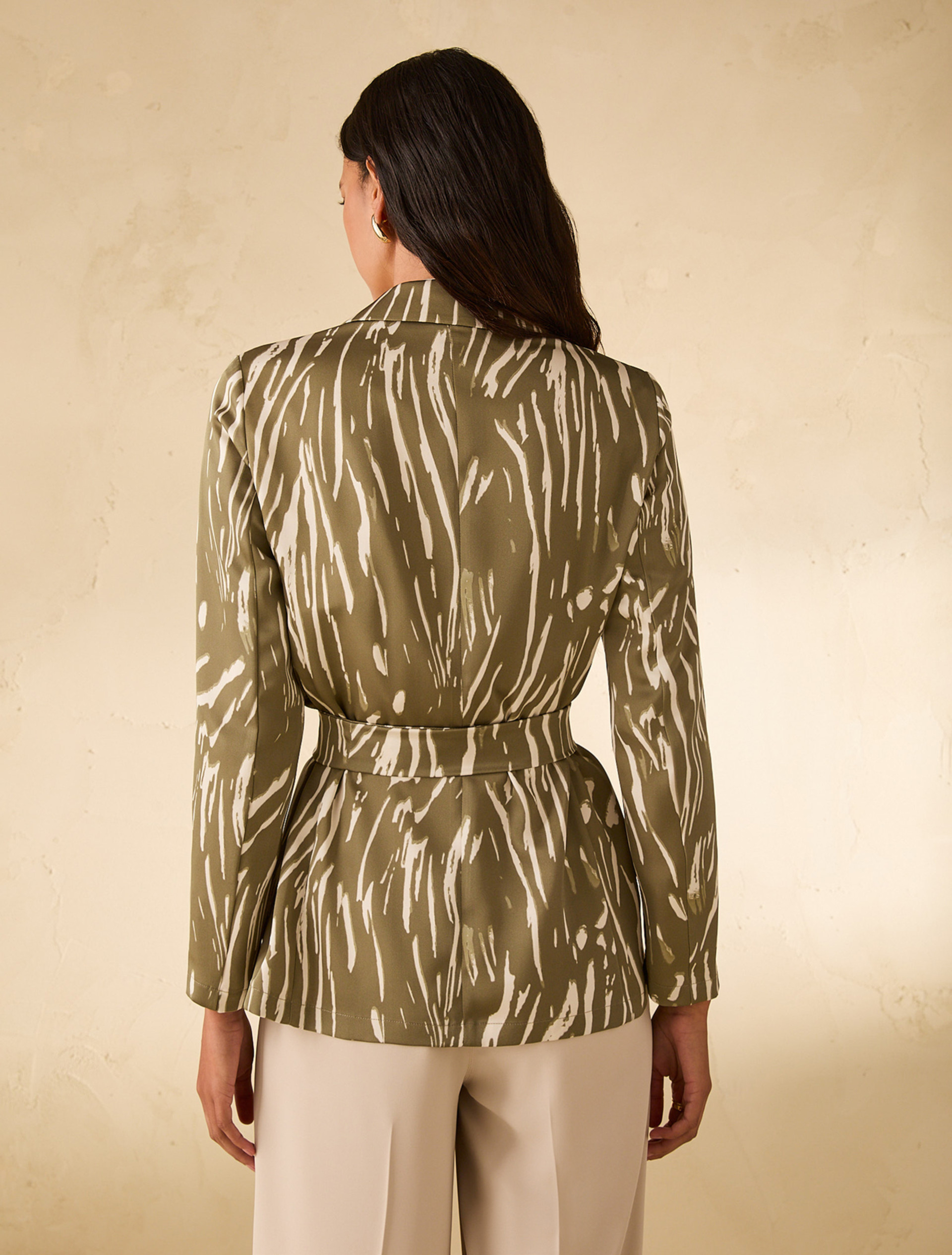 Double satin blazer - GREEN - pennyblack