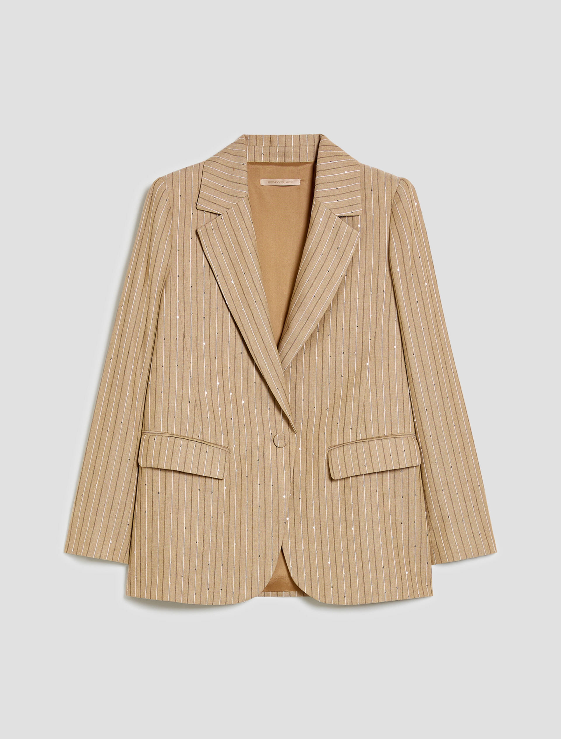 Pinstriped blazer with sequins - SAGE - pennyblack