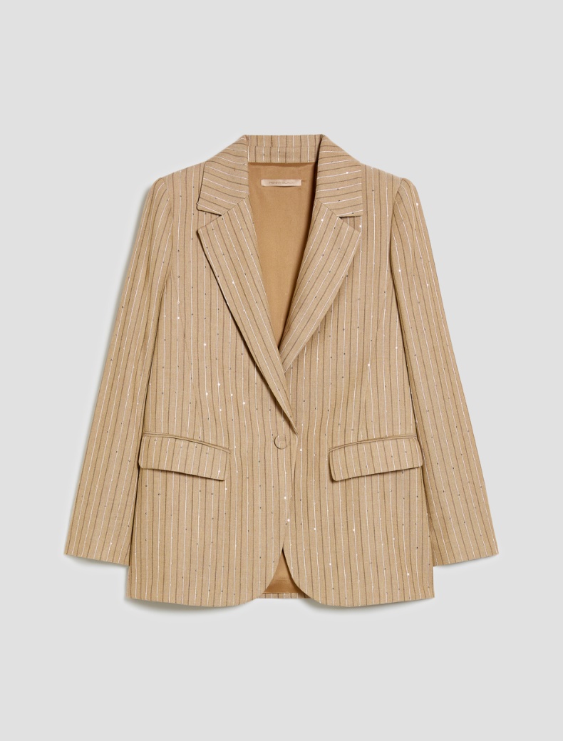 Pinstriped blazer with sequins Pinstriped blazer with sequins - SAGE - pennyblack