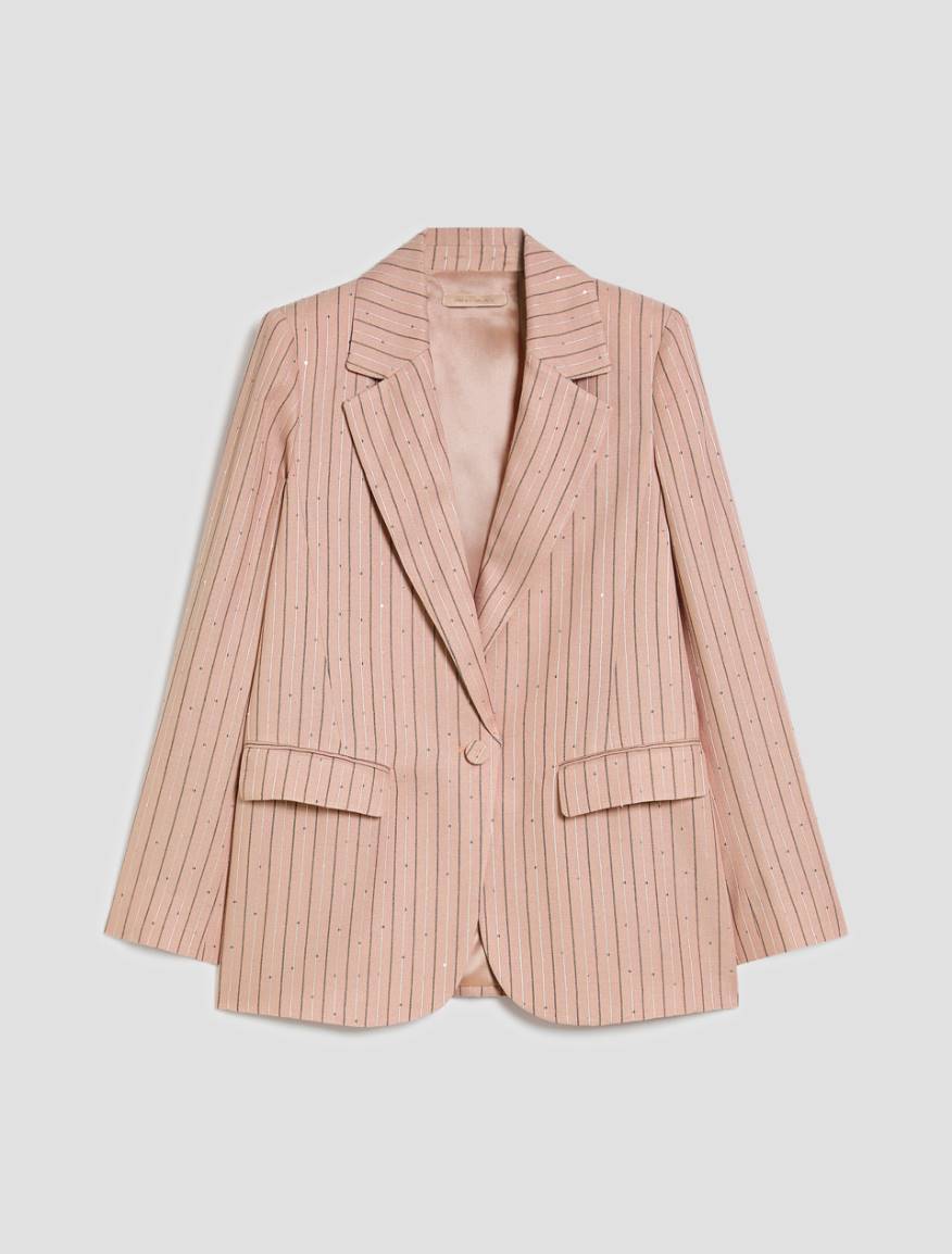 Pinstriped blazer with sequins - PINK - Pennyblack - 2