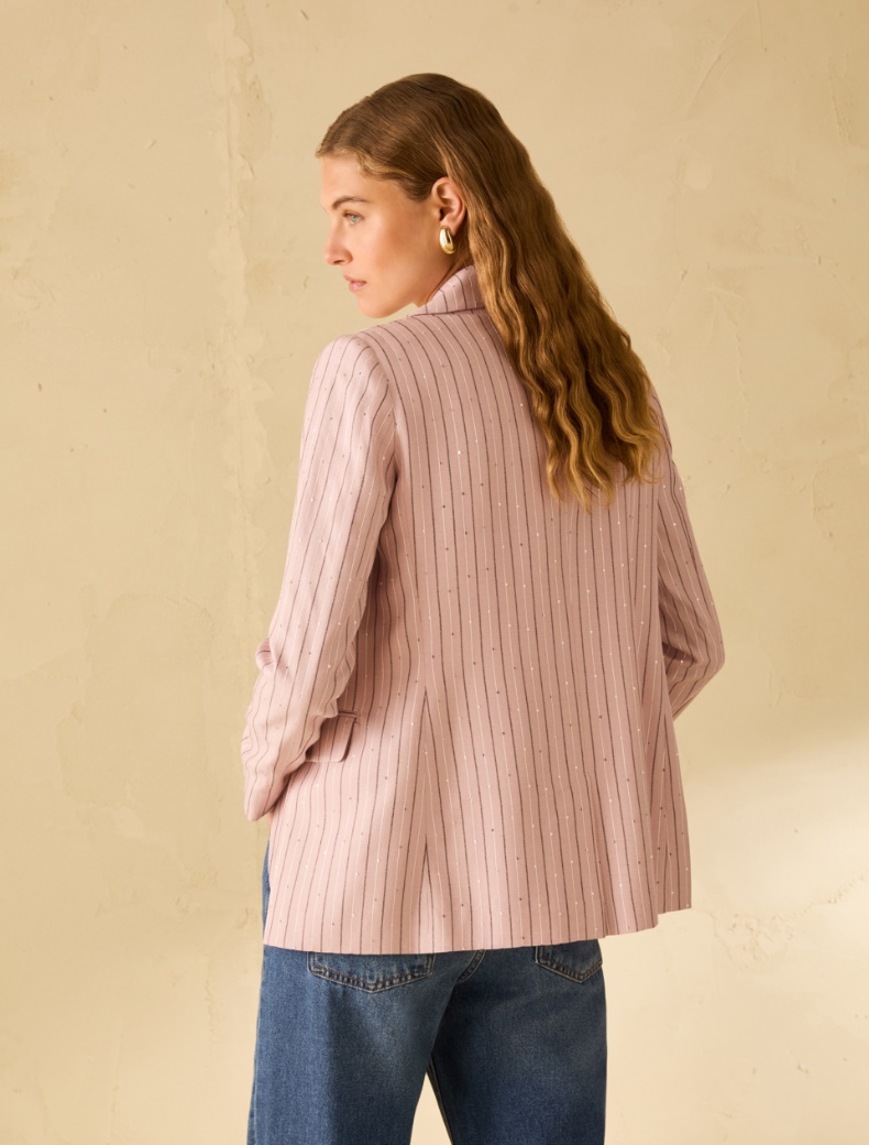 Pinstriped blazer with sequins - PINK - pennyblack