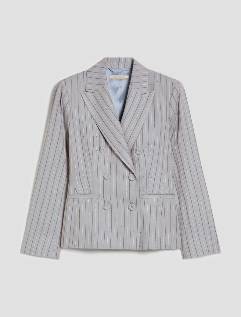 Double-breasted blazer with sequins - LIGHT BLUE - pennyblack