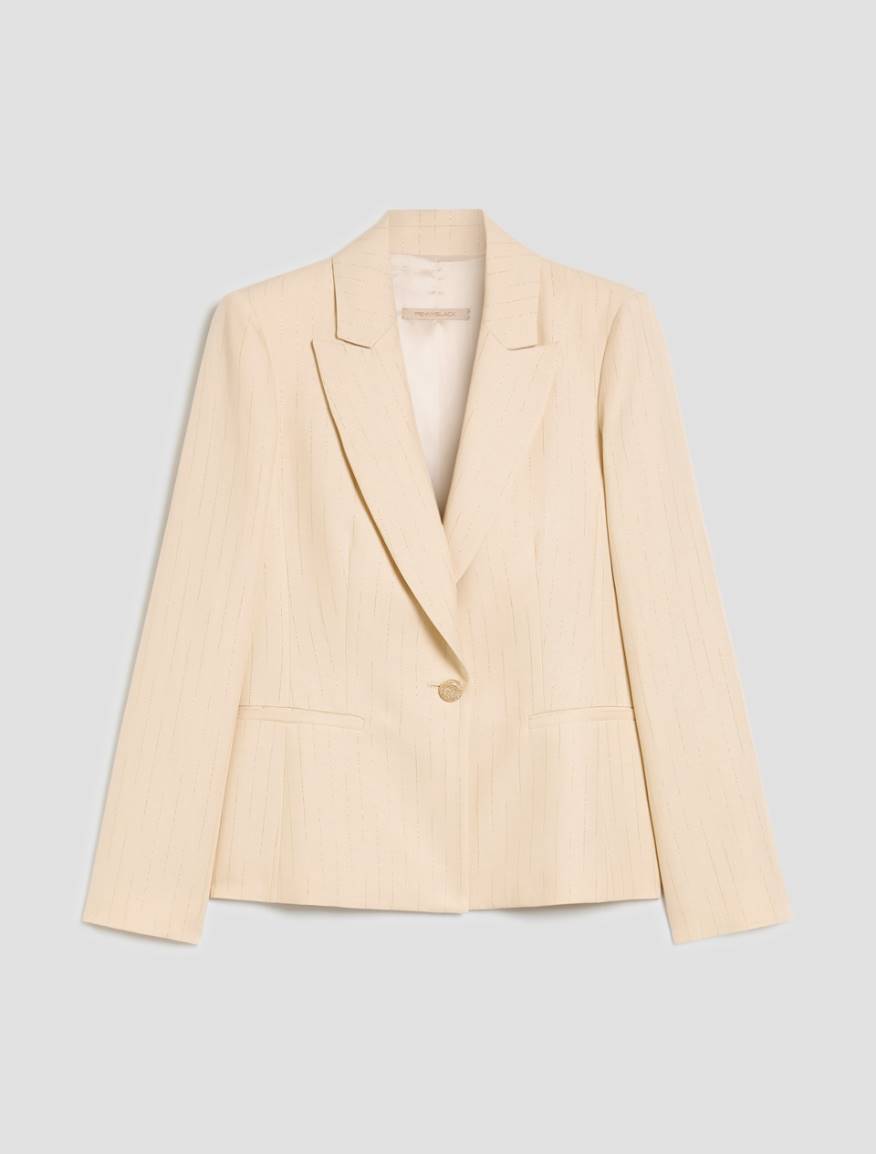Lamé pinstriped blazer - BEIGE - Pennyblack - 2