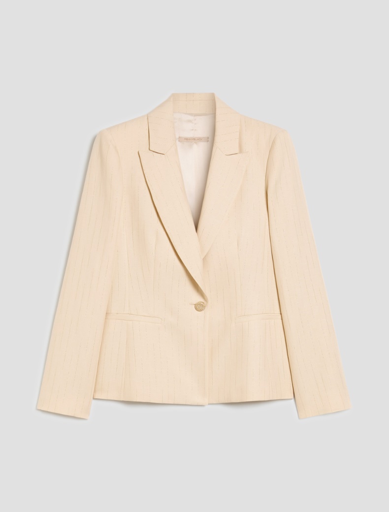 Lamé pinstriped blazer - BEIGE - pennyblack