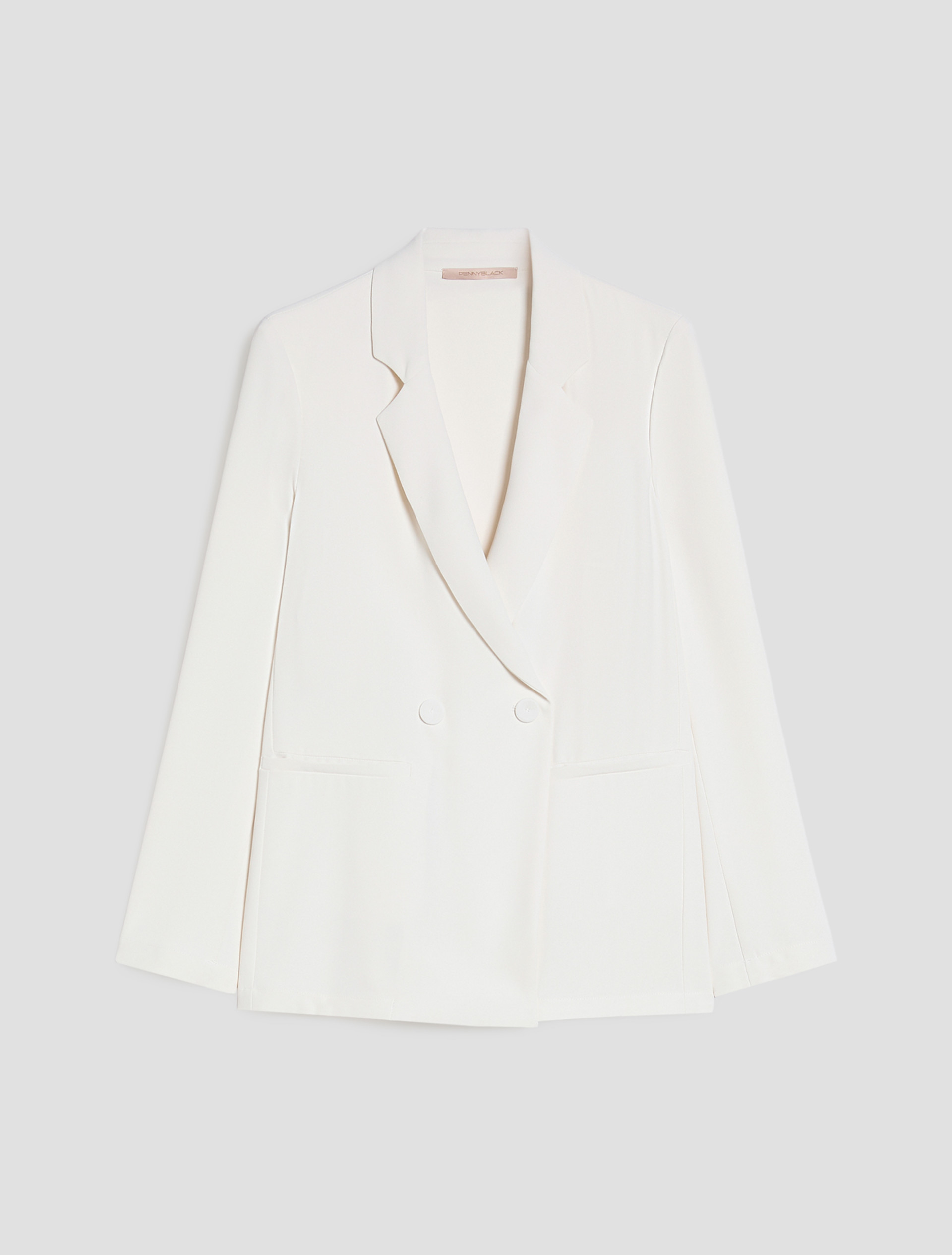 Blazer in sablé fabric - IVORY - pennyblack