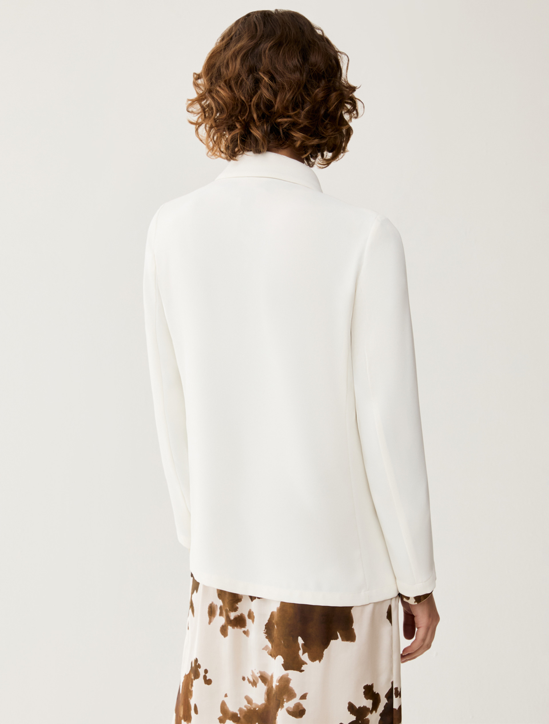 Blazer in sablé fabric - IVORY - pennyblack