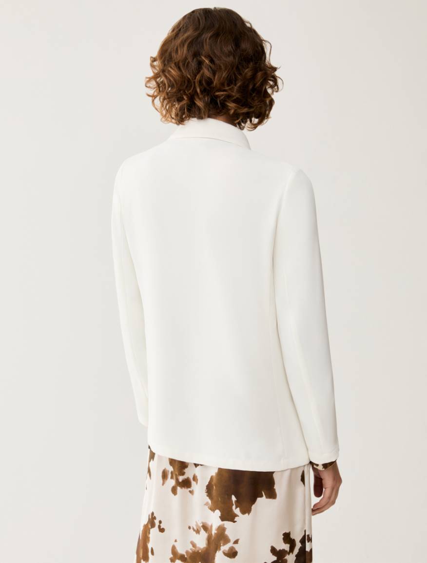 Blazer in sablé fabric - IVORY - Pennyblack - 3