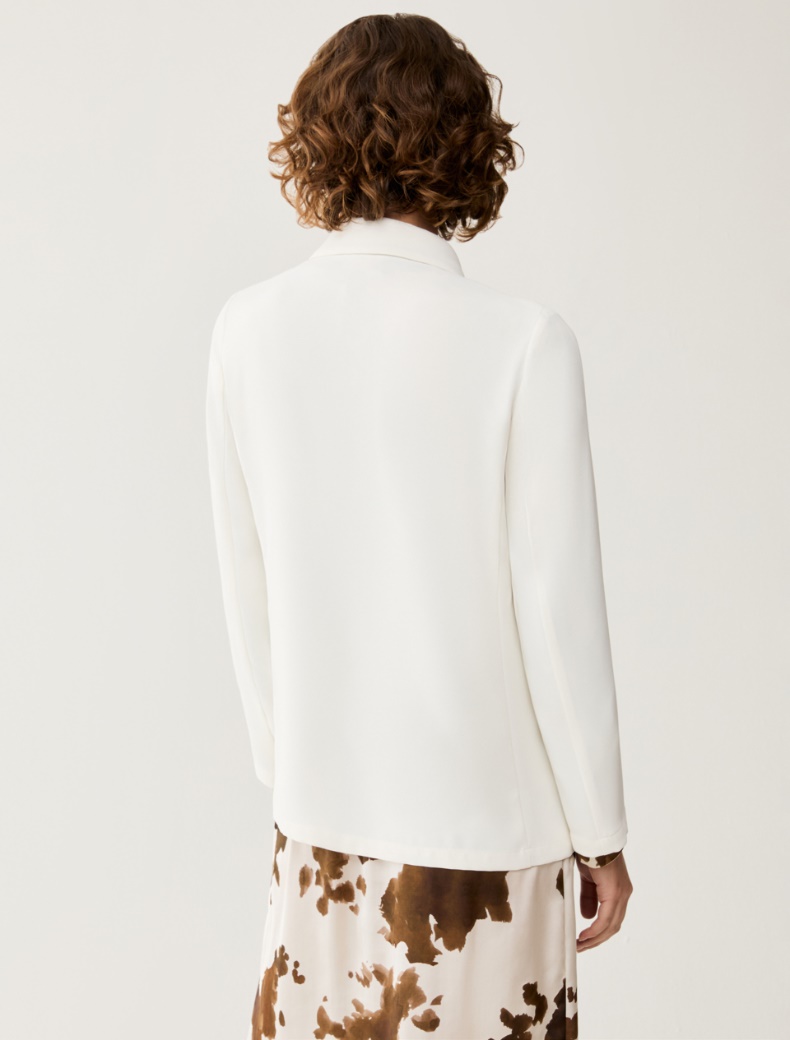 Blazer in sablé fabric - IVORY - pennyblack