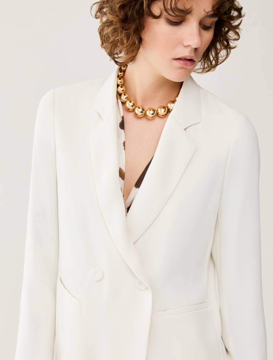Blazer in sablé fabric - IVORY - Pennyblack - 4