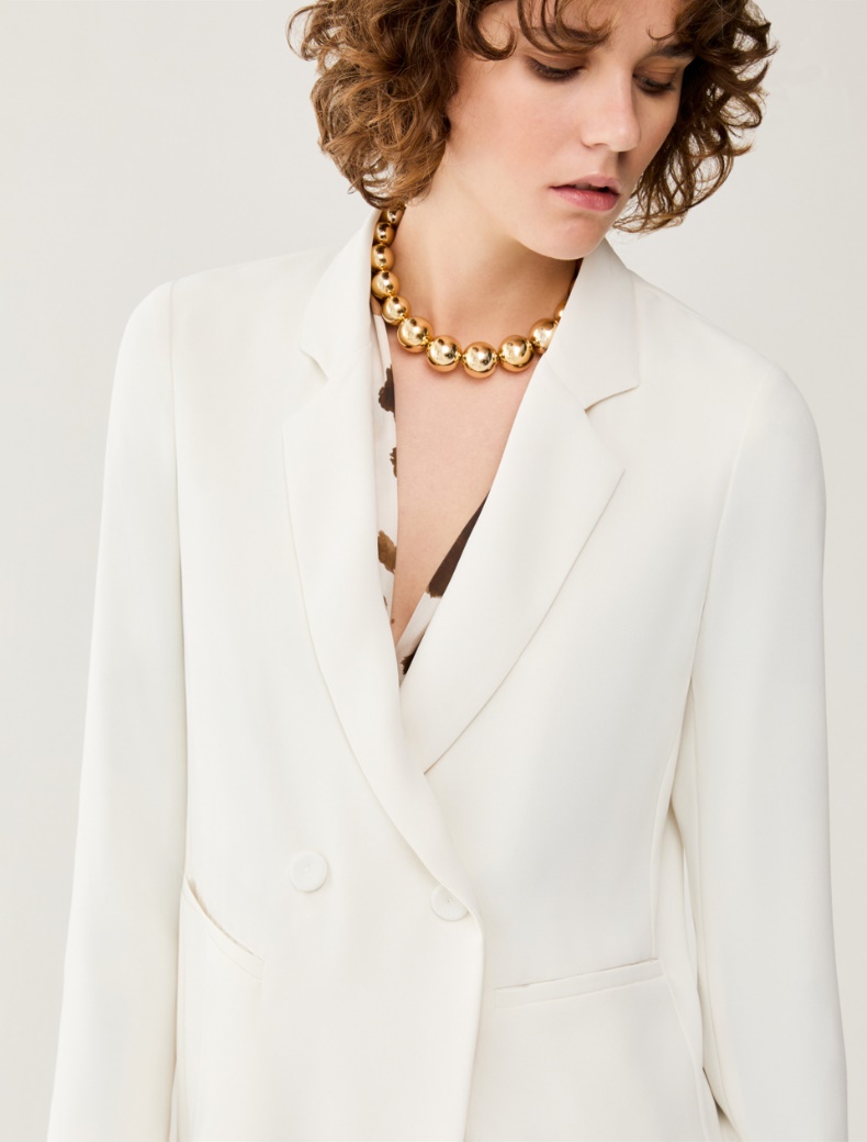 Blazer in sablé fabric - IVORY - pennyblack