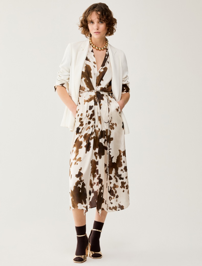 Blazer in sablé fabric - IVORY - pennyblack