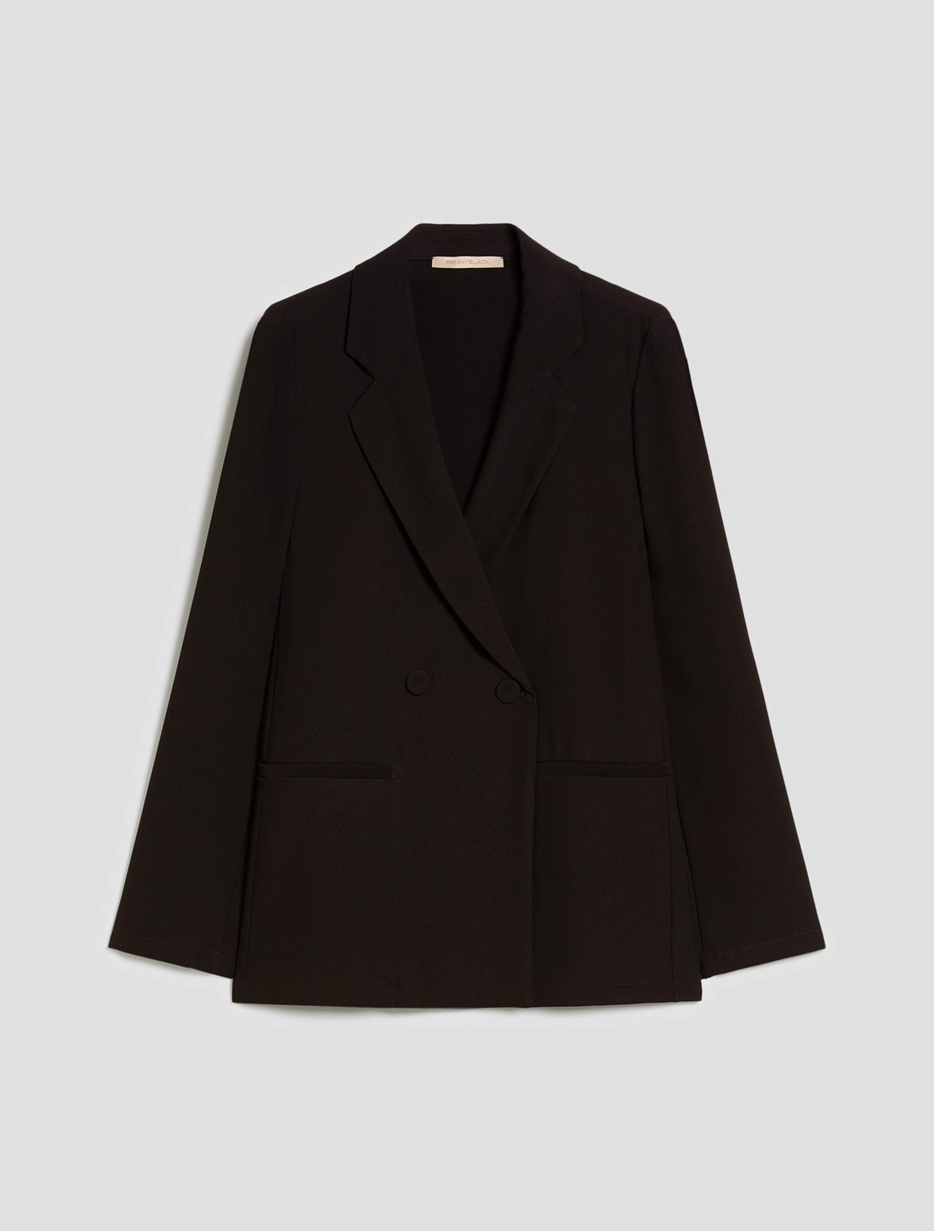 Blazer in sablé fabric - BLACK - pennyblack