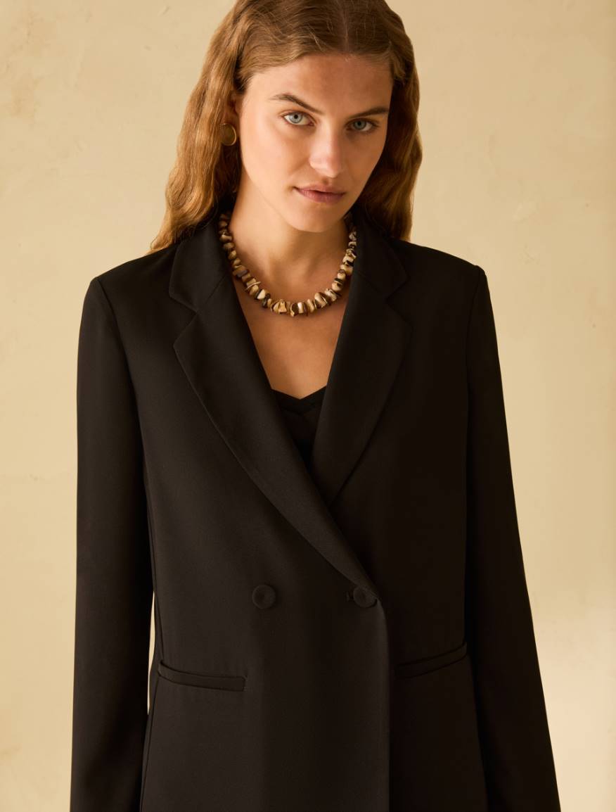 Blazer in sablé fabric - BLACK - Pennyblack - 4