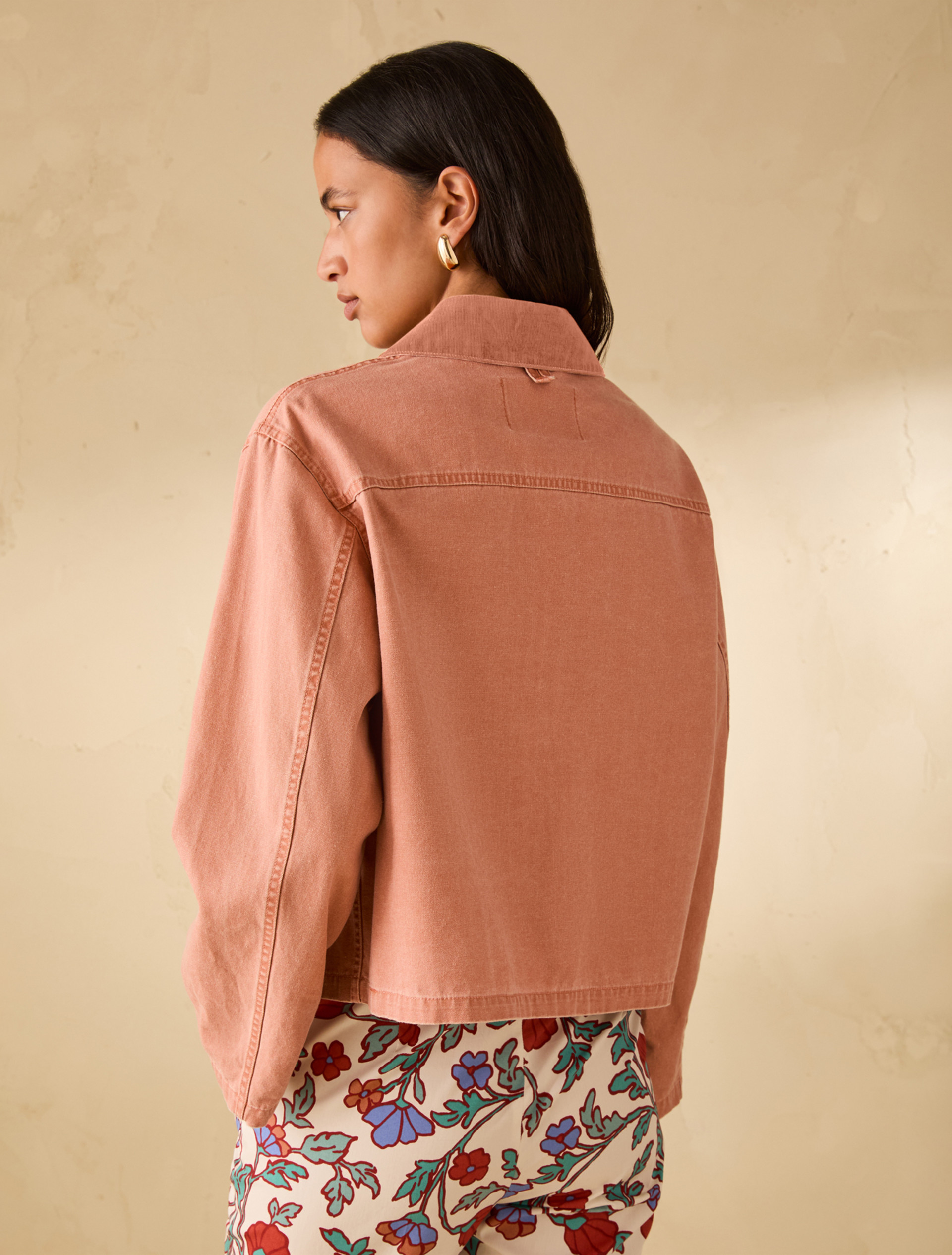 Cotton canvas jacket - PEACH - pennyblack