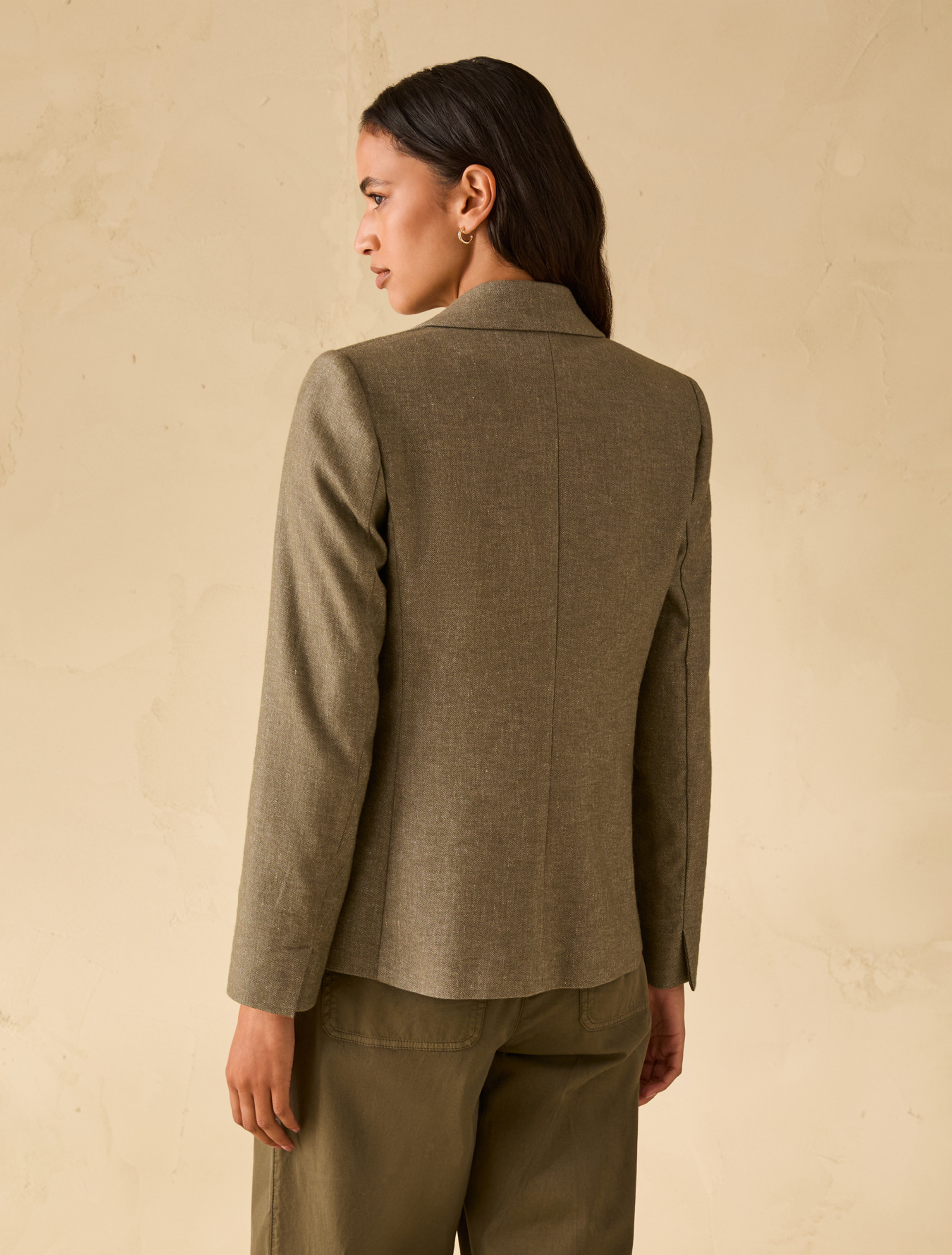 Cotton and linen blazer - KAKI - pennyblack