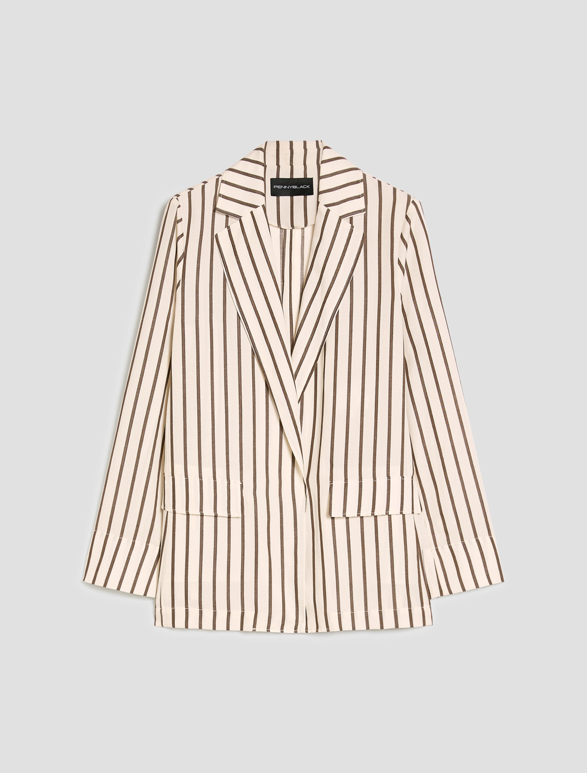 Linen blend blazer - IVORY - pennyblack