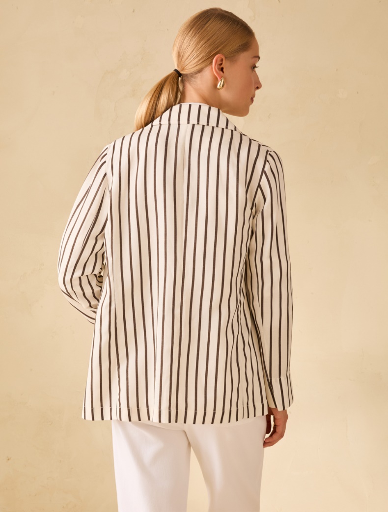 Linen blend blazer - IVORY - pennyblack