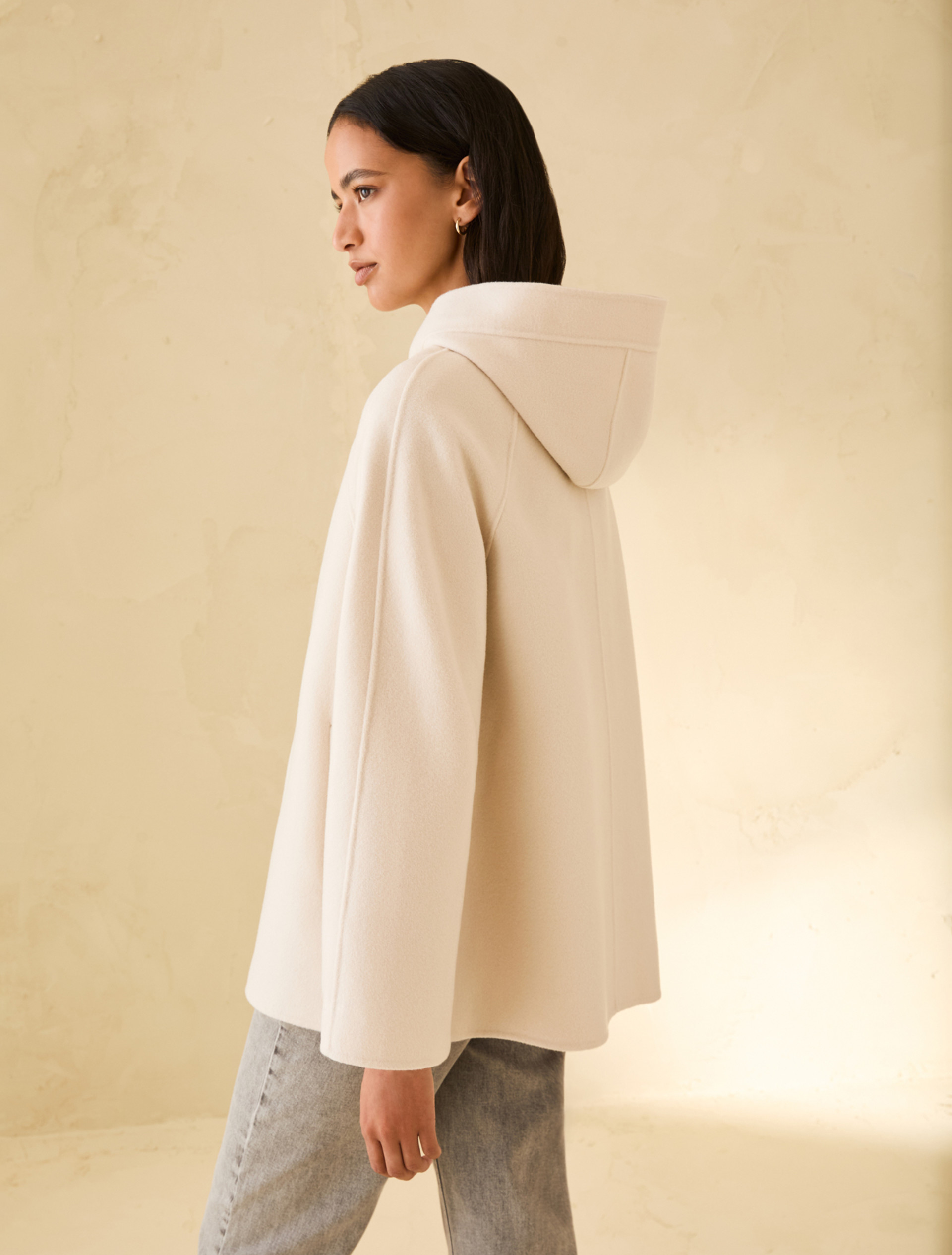 Double-woven wool-blend jacket - NATURAL - pennyblack