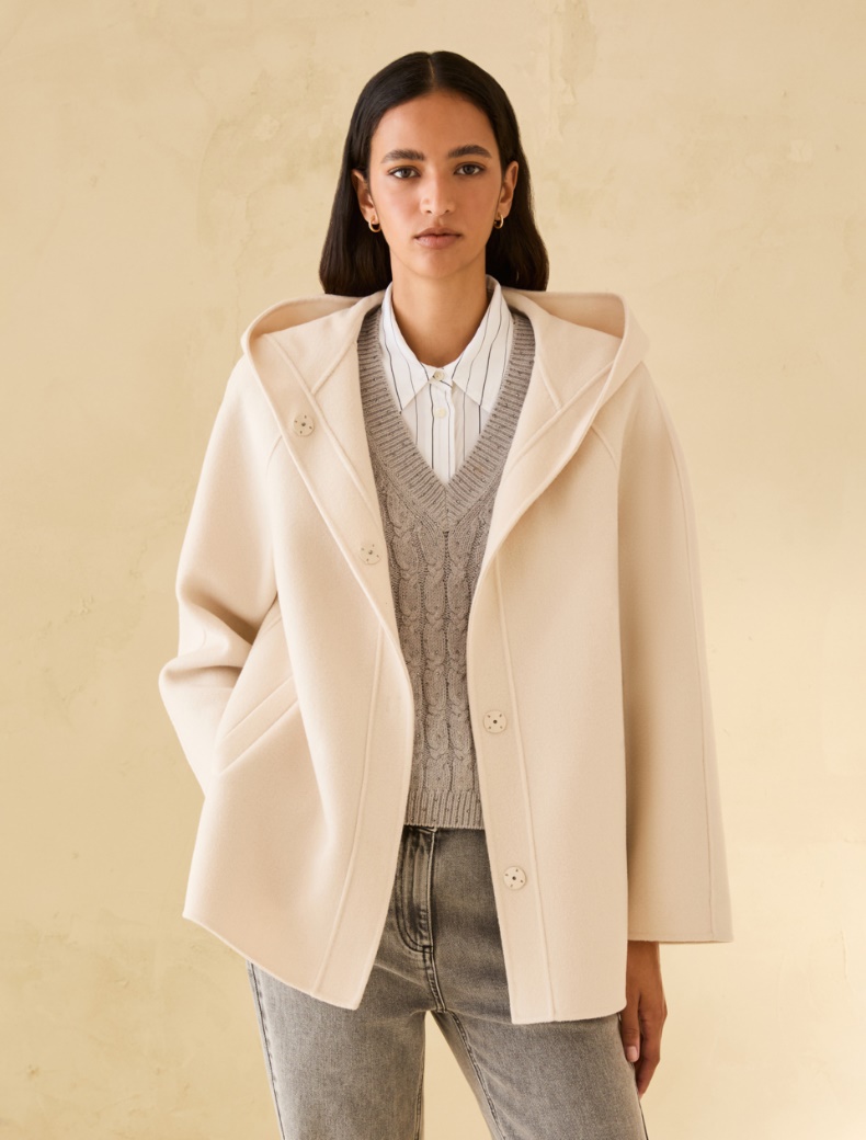 Double-woven wool-blend jacket - NATURAL - pennyblack