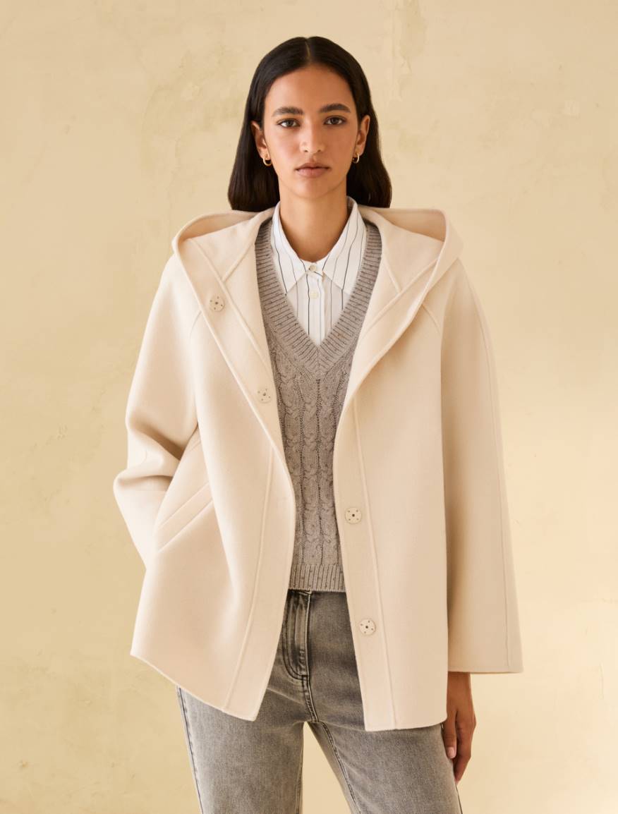 Double-woven wool-blend jacket - NATURAL - Pennyblack