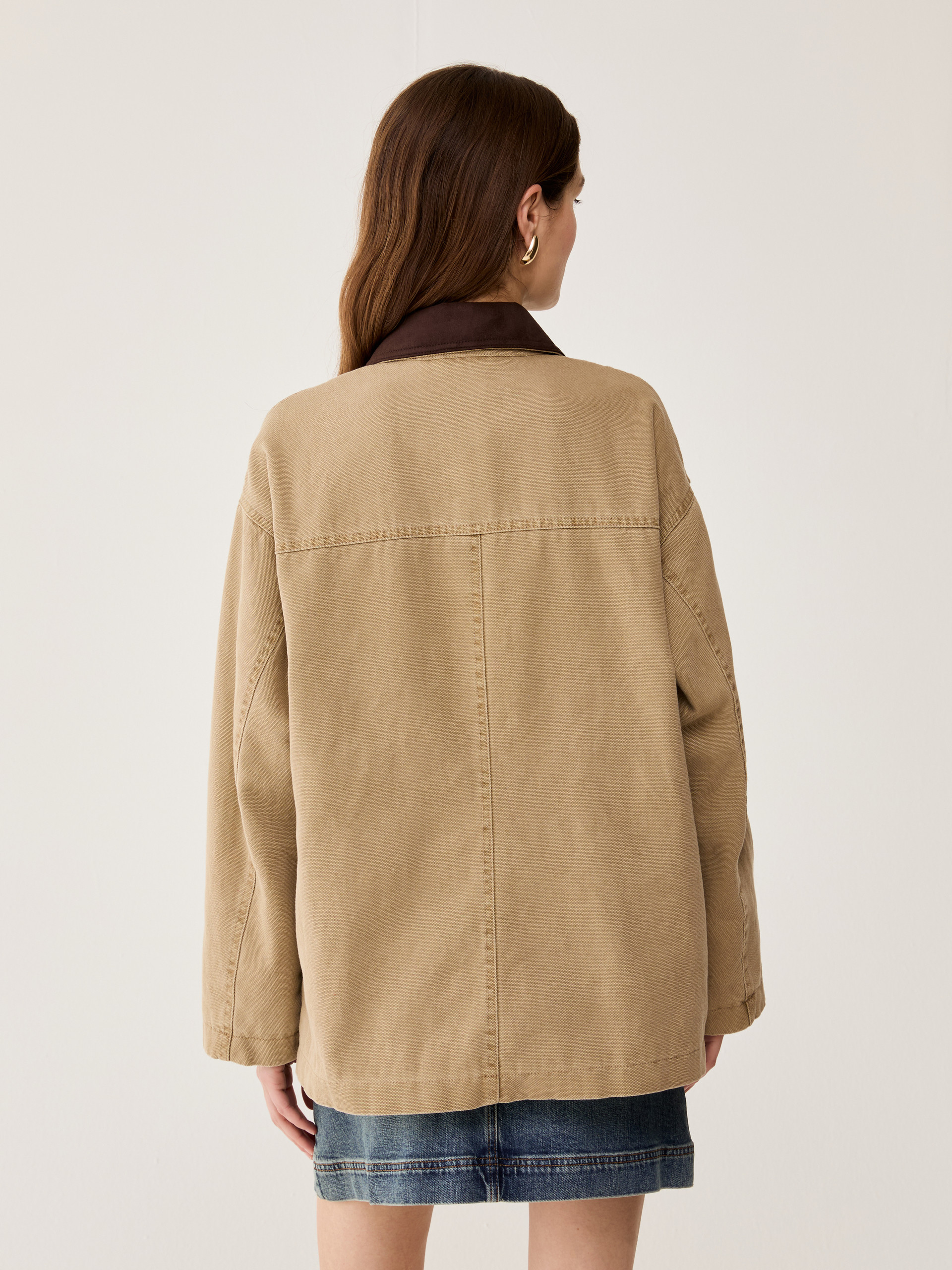 Cotton canvas barn jacket - BEIGE - pennyblack