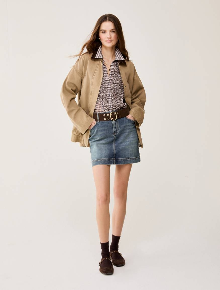 Cotton canvas barn jacket - BEIGE - Pennyblack - 5