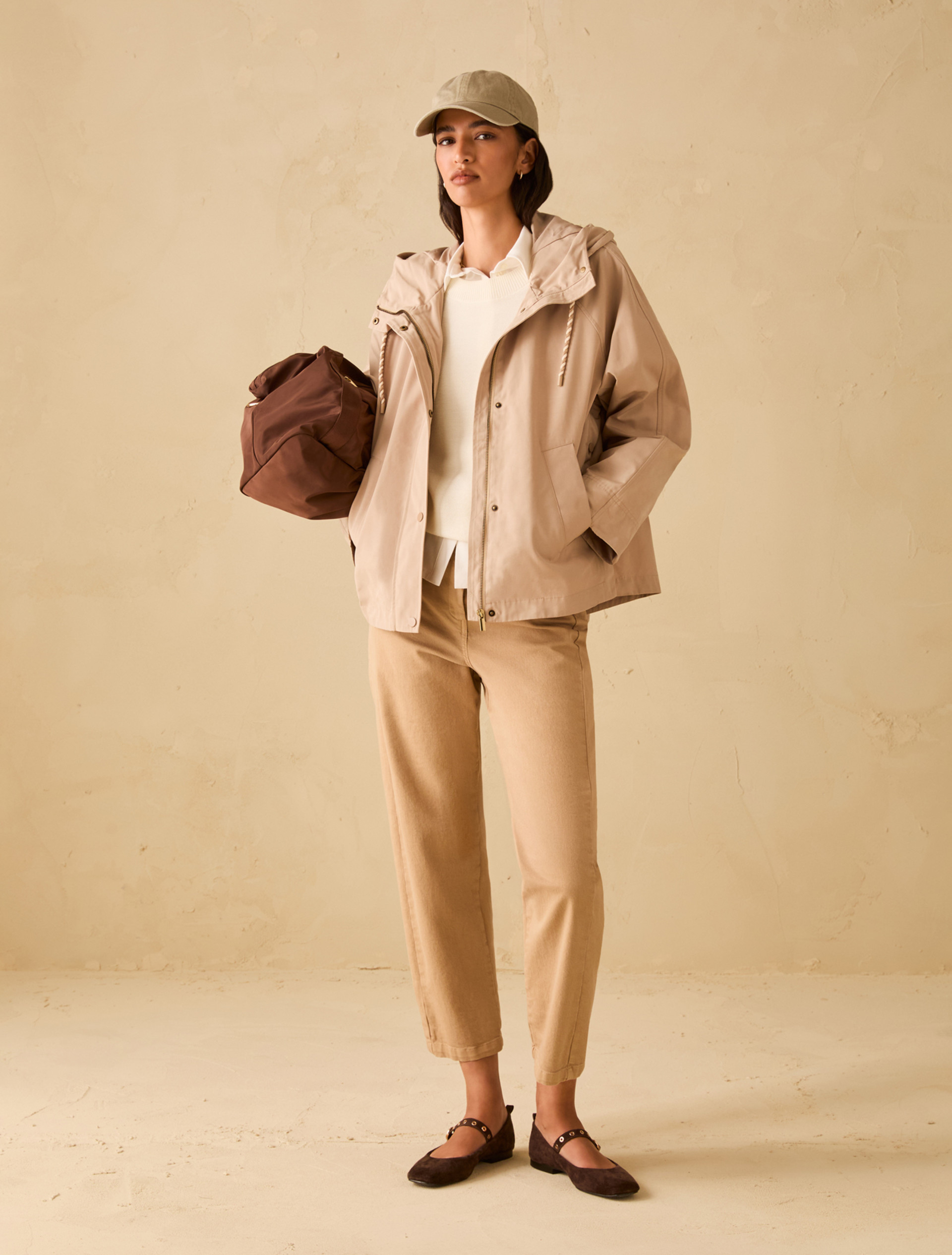 Water-repellent fabric jacket - CAMEL - pennyblack