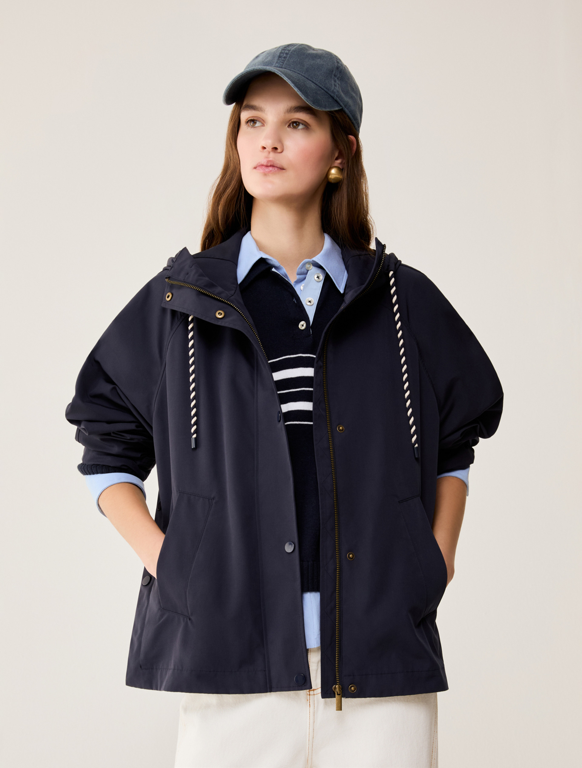 Water-repellent fabric jacket - NAVY - pennyblack