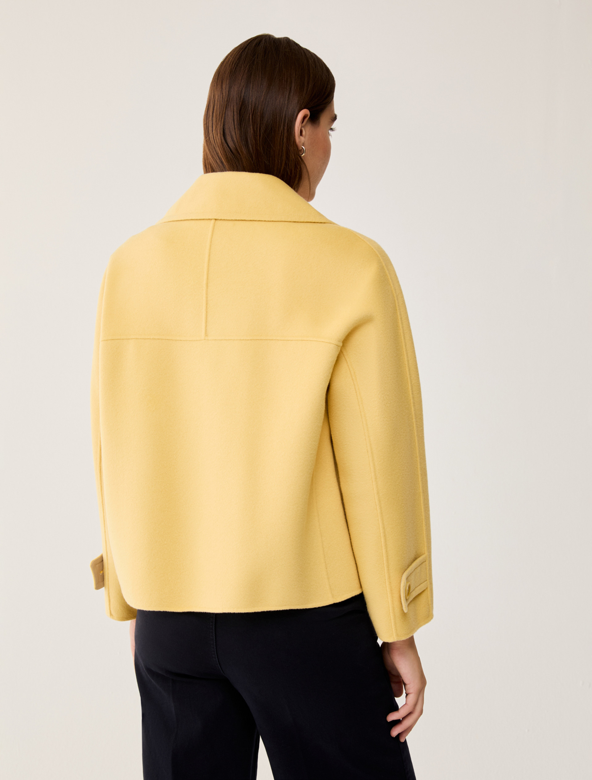 Double wool-blend pea coat - YELLOW - pennyblack